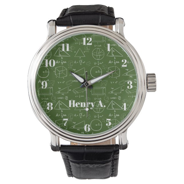 Montre Math géométrique Stylish Dark Green (devant)