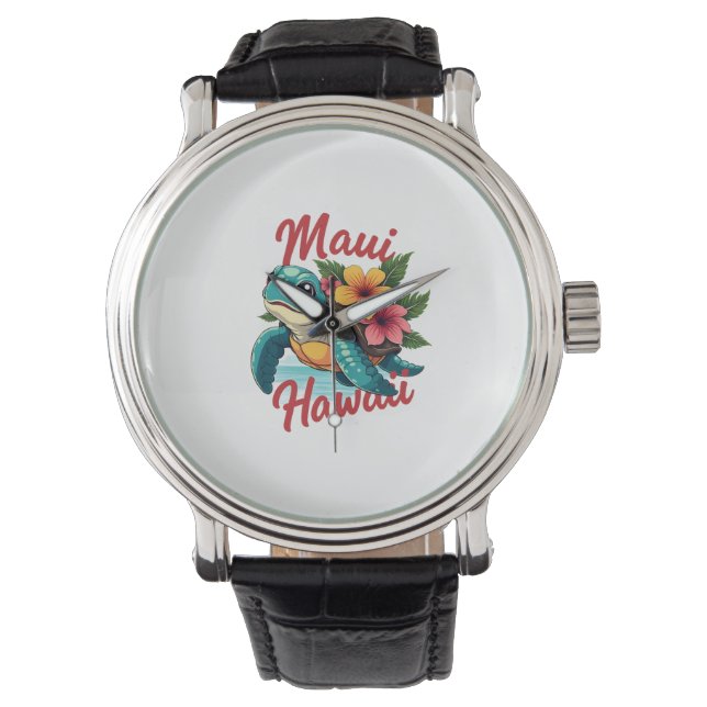 Montre Maui Hawaii T Chemise Fille Femmes Enfants Tortue  (devant)