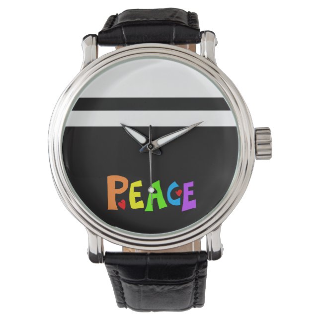 Montre MAZIPOODLES Paix Arc-en-ciel 3 (devant)
