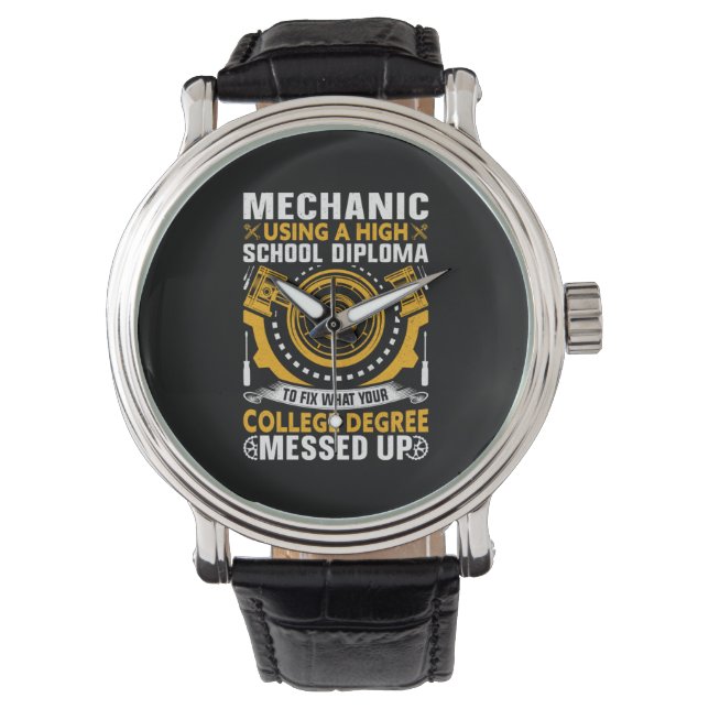Montre Mécanicien À L'Aide D'Un Diplôme D'Études Secondai (devant)