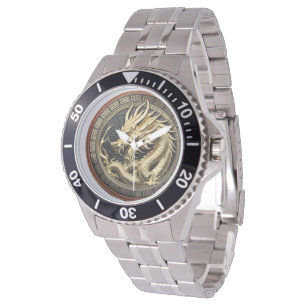 Montre Médaillon de dragon sacré oriental en or