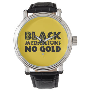 MONTRE MÉDALLIONS NOIRES PAS D'OR
