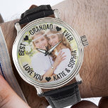 Montre Meilleur Grand Jardin Jamais Personnalisé Photo Wa<br><div class="desc">Montre photo personnalisée - parfait pour votre grand-annonce - mais vous êtes invités à customiser le texte comme vous le souhaitez. Téléchargez votre photo préférée et elle sera affichée avec une bordure semi-opaque, comme base de la typographie. Le libellé actuel se lit "Best ♥ Grand ♥ Ever .. love you...</div>