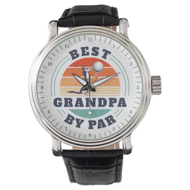 Montre Meilleur Grand-Père Par Par Grand-Parents Day Retr (devant)