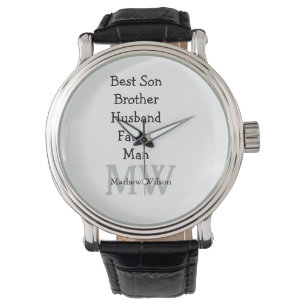 Montre Meilleur homme fils mari papa cite ajouter un nom 