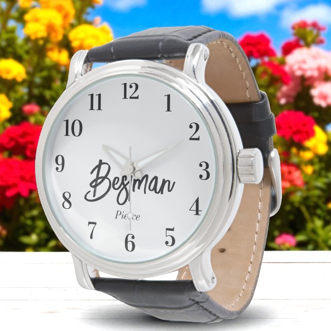 Montre Meilleur homme Mariage noir blanc  (Créateur téléchargé)