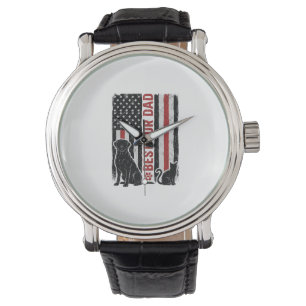 Montre Meilleur Papa à Fourrure Drapeau Vintage T-Shirt C