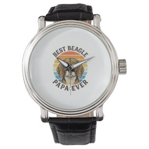 Montre Meilleur Papa Beagle Vintage Design de T-shirt pou