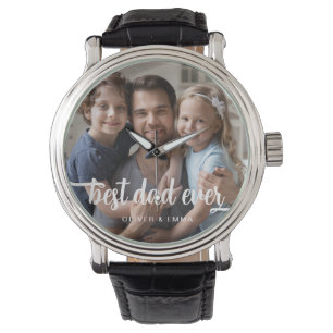 Montre Meilleur Papa de Tous les Temps Script Photo pour