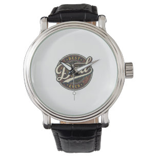 Montre Meilleur Papa de Tous les Temps Vintage Badge T-Sh
