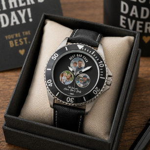 Montre Meilleur Papa Jamais 3 Photos Cadeau Fête des Père