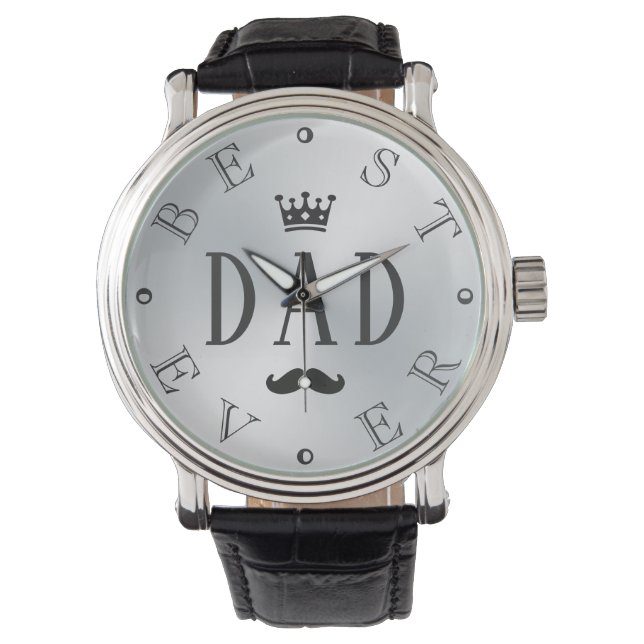 Montre MEILLEUR PAPA JAMAIS Argent Gradient (devant)