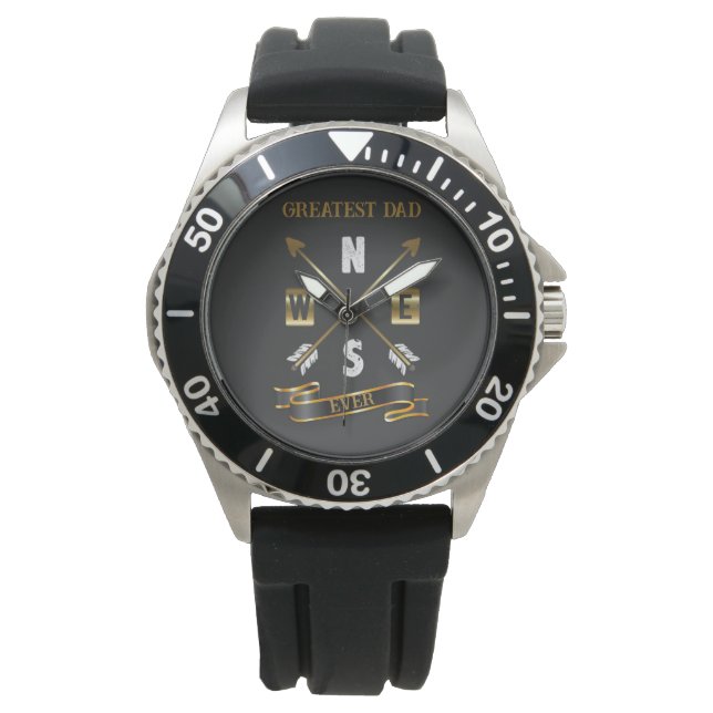 Montre Meilleur Papa Jamais Black Et Gold Watch (devant)