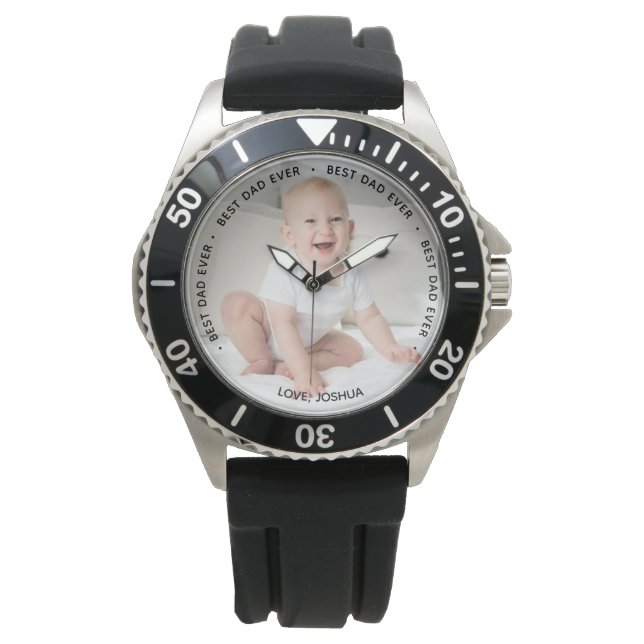 Montre Meilleur Papa Jamais Personalisé Photo Watch (devant)