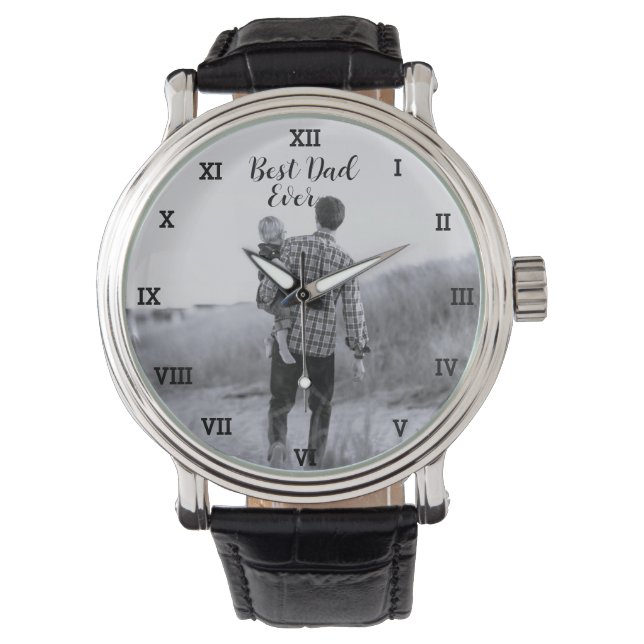 Montre Meilleur Papa Jamais Photo Personnalisée Créer Vot (devant)