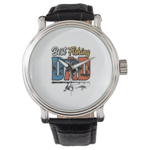 Montre Meilleur Papa Pêche Gravure Vintage Design de T-sh
