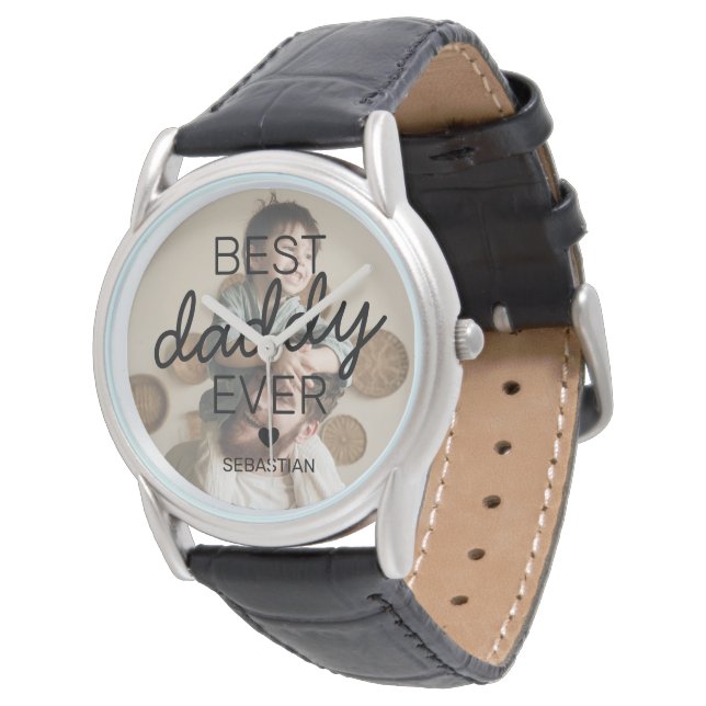 Montre Meilleur Papa Photo (Incliné)