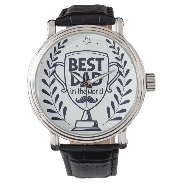 Montre Meilleur Trophée Papa - Cadeau de fête du Père (devant)