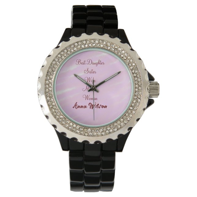 Montre Meilleure femme mère épouse fille ajouter nom text (devant)