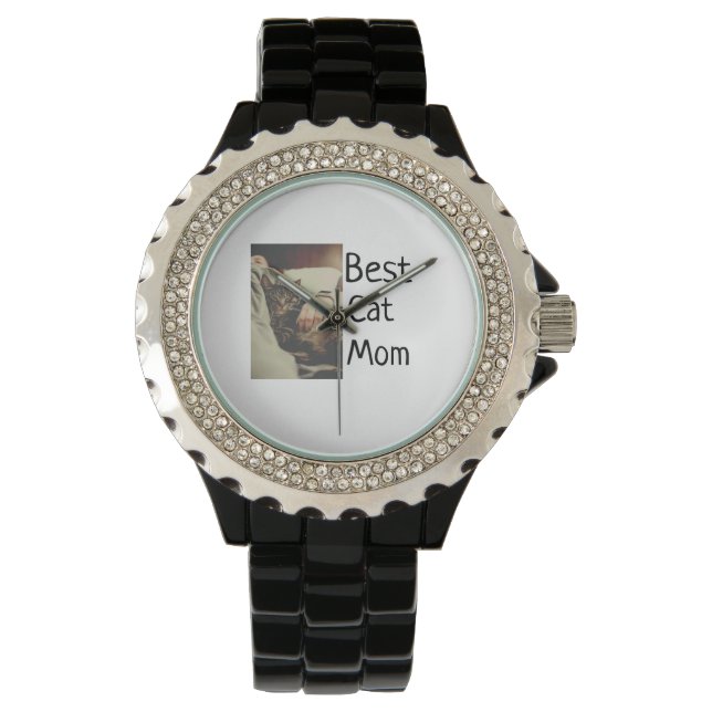 Montre Meilleure maman chat papa ajouter chat photo nom c (devant)