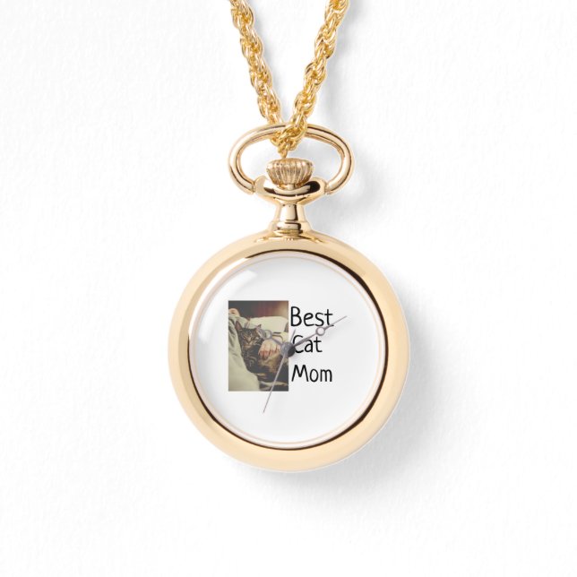 Montre Meilleure maman chat papa ajouter chat photo nom c (Recto)