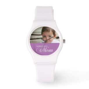 Montre Meilleure maman du monde photo personnalisée