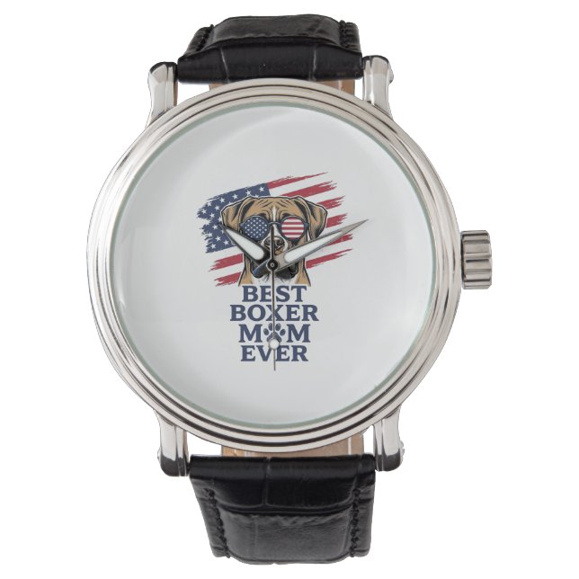 Montre Meilleure Mère de Boxer Patriote de Tous les Temps (devant)