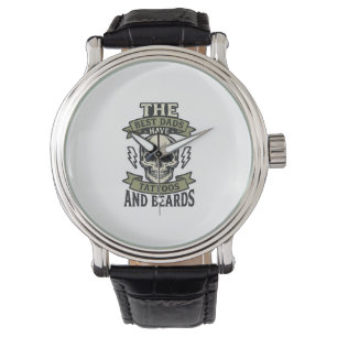 Montre Meilleurs papas ont des tatouages et des barbes Cr