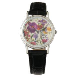 Montre Mélodie pourpre et orange de pavot