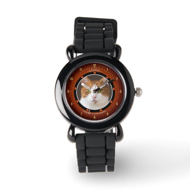 Montre Mémorial de compagnie Photo, Hommage au chat (Recto)