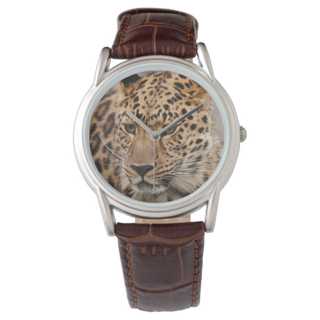 Montre Mens Classic Watch/Wildlife Leopard (devant)