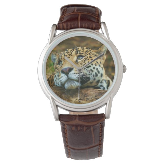 Montre Mens Classic Watch/Wildlife Leopard (devant)