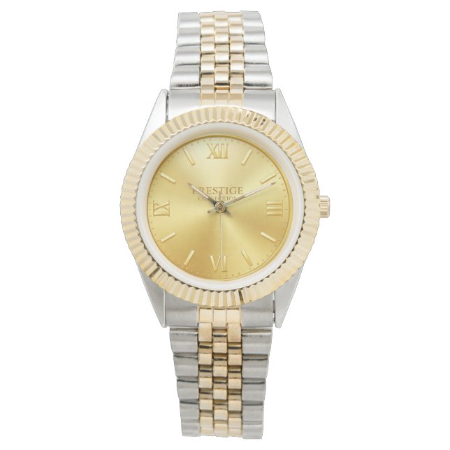 Montre Men's silver watch with golden accents (devant)