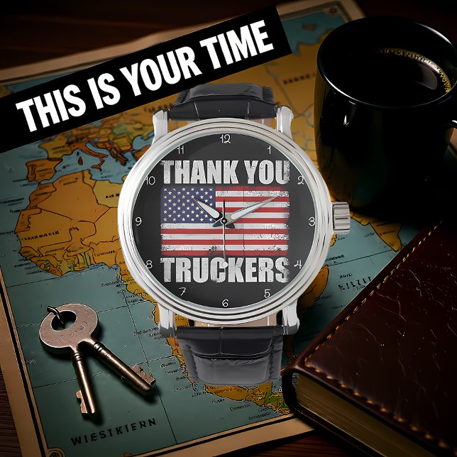 Montre Merci Camionneurs Drapeau Américain (Créateur téléchargé)