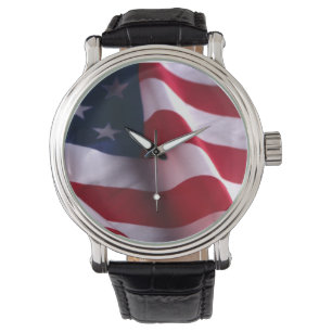 Montre Merci de la fête des vétérans, drapeau patriotique