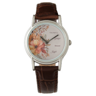 Montre Merci Grategul Béni Floral Thanksgiving