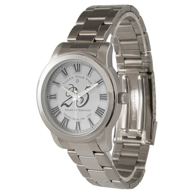 Montre Merci Service aux employés 25 ans (Incliné)