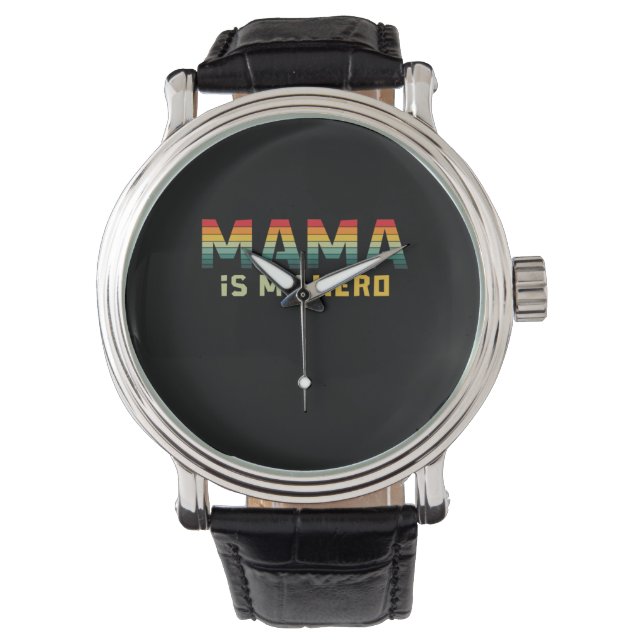 Montre Mère Cadeau Mama est mon héros (devant)
