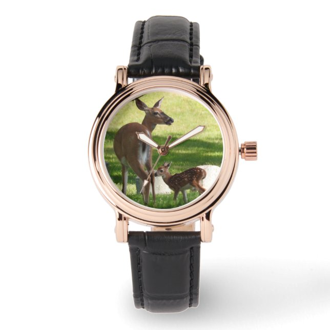 Montre Mère et bébé cerf (Recto)
