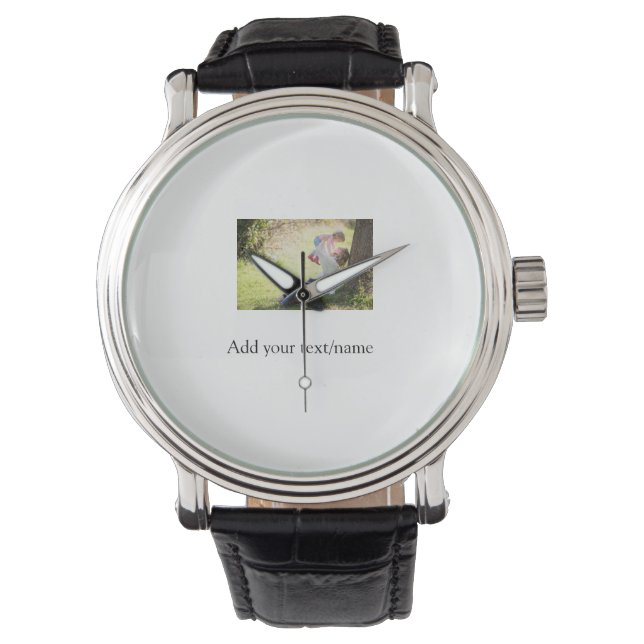 Montre Mère fille photo de famille ajouter nom image text (devant)