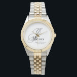 Montre Mère mariage De La Salle Cadeau Monogramme Chic<br><div class="desc">Fête De Mariage Cadeaux Mariage Mère Du Monogramme Cadeau Groom Et Personnalisé Simple Elegant Chic Watch(. Cliquez sur personnaliser ce modèle pour le customiser avec votre initiale monogramme, le nom et la date du mariage rapidement et facilement. Mariage Mère de la chambre Cadeau Monogramme Chic Watch, fait partie de la...</div>