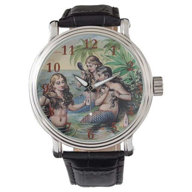 Montre Mermaid Antique Magie Océan Nautique (devant)