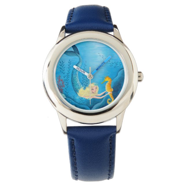 Montre Mermaid Girl Blue | Regarder (devant)