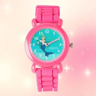 Montre Mermaid princesse turquoise océanique fille