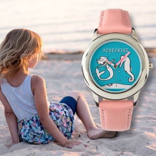 Montre Mermaid Seahorse Nom Modèle Enfants