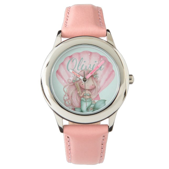 Montre Mermaid Seashell Lovers Name  (devant)