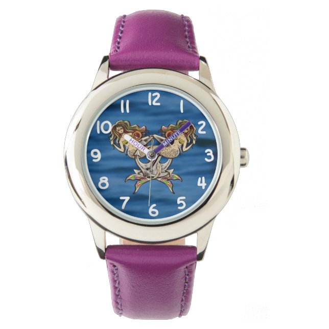 Montre Mermaids - Design nautique pour les amoureux des o (devant)