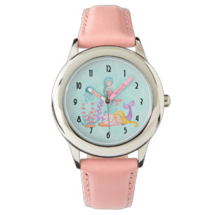 Montre Mermaids et méduses sous l'aquarelle marine