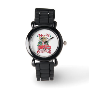 Montre Merry Christmas Vintage Red Santa Truck