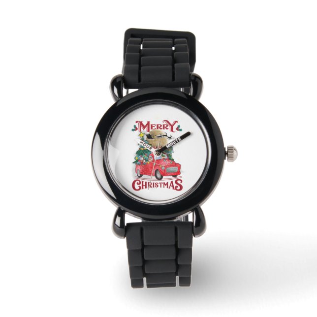 Montre Merry Christmas Vintage Red Santa Truck (Recto)